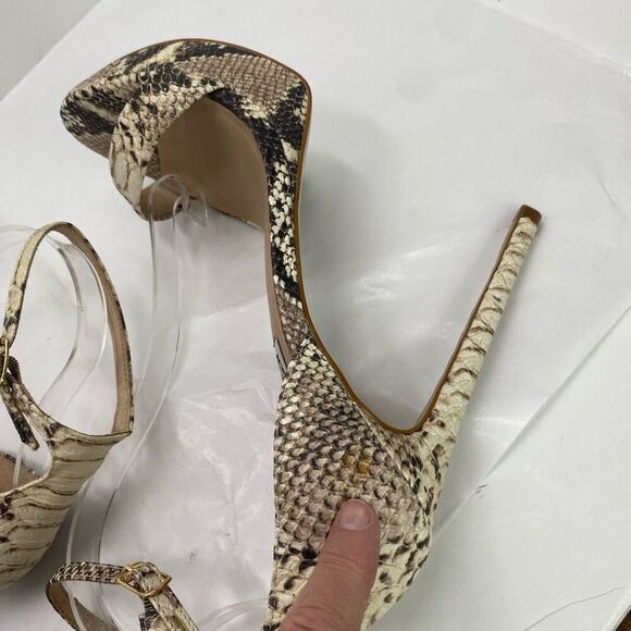 Steve Madden Starlet Open Toe Ankle Strap D-orsay Pump Women’s 10 Snakeskin Prin - Picture 11 of 12